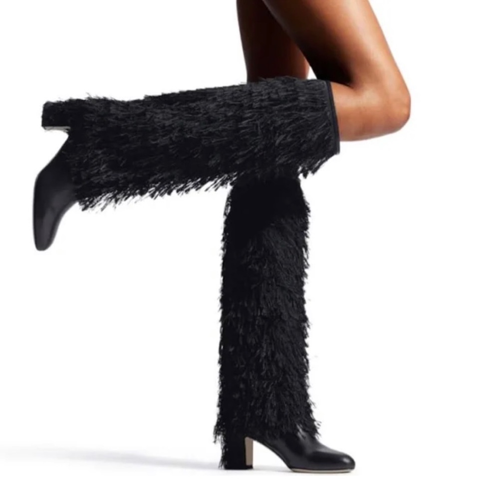 Jimmy Choo Magalie 65 Fringed Leather High Block-heel Boots
